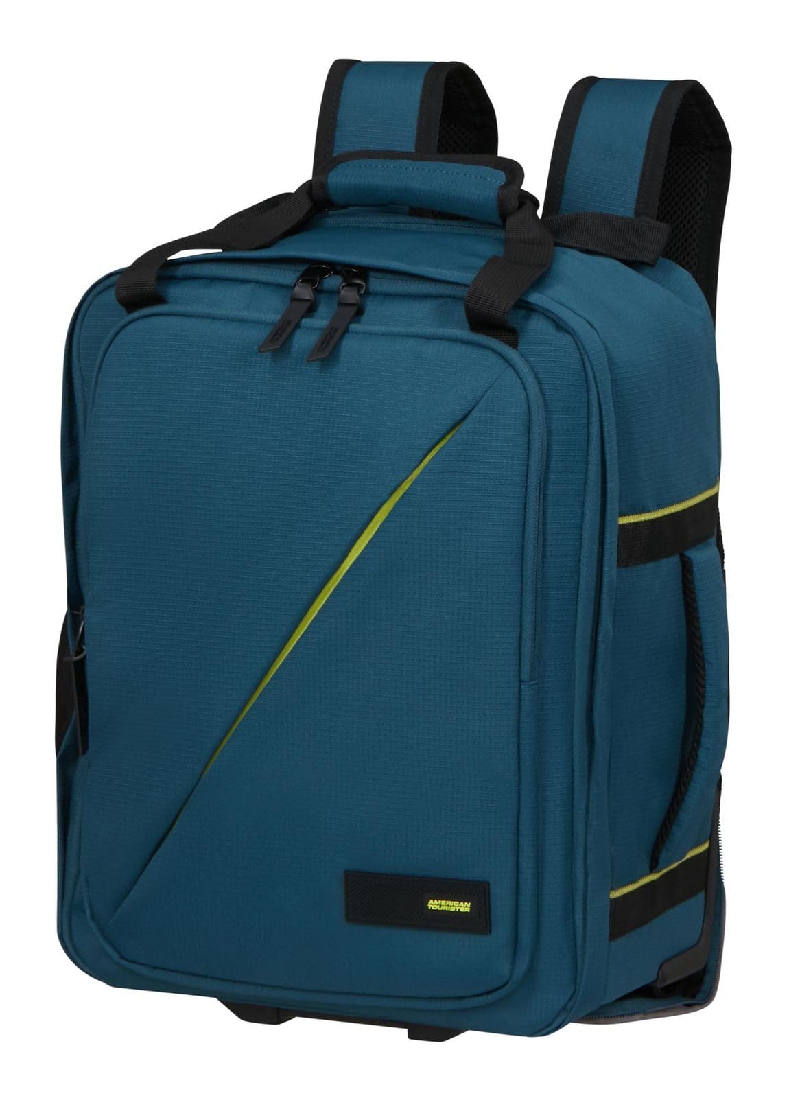 American Tourister Take2Cabin - Ryanair/Wizz Air/Vueling Bolsa de Cabina 40 x 30 x 20 cm, 24,5 l, 1,50 kg, Mochila con Ruedas, Equipaje de Mano, Mochila de Avión MS Bajo Asiento, Blau (Harbor Blue)
