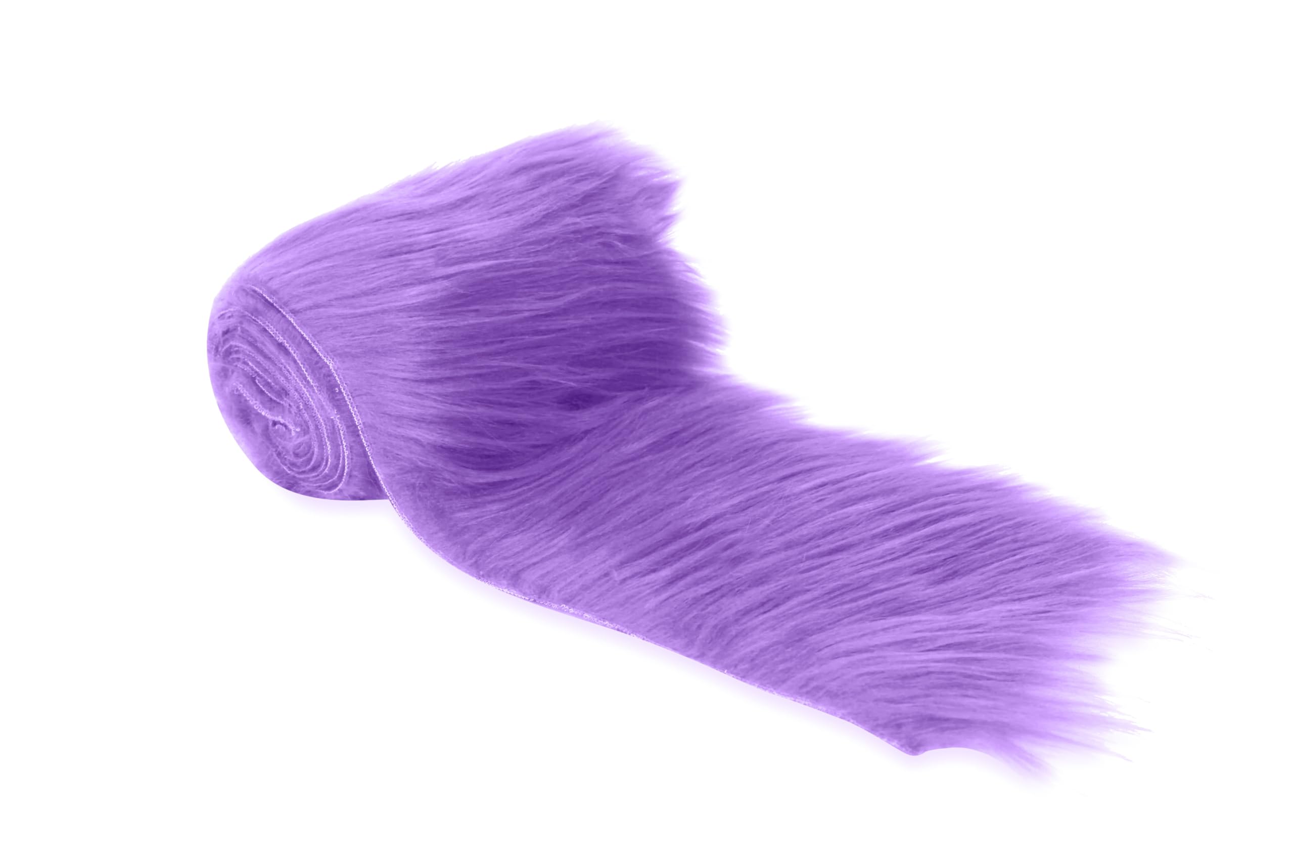FabricLA Shaggy Faux Fur Roll - 4" X 60" Inches Trim Fur Rolls - 2.5 Inch Pile Length - Artificial Fur Material - Use Faux Fur Piece for Crafts, DIY, Costume Design, Decoration - Lavender