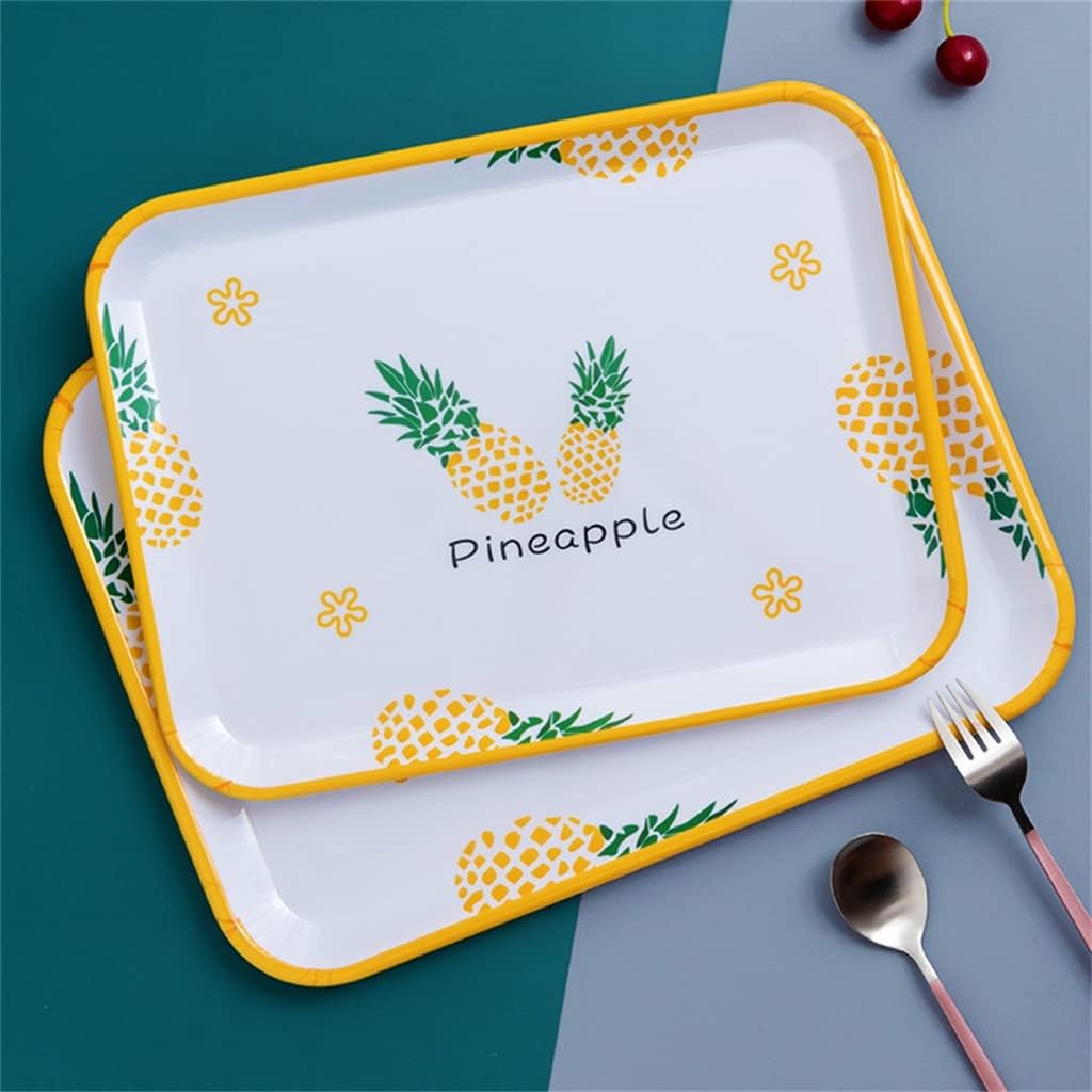 Tray Tea Breakfast Bread Snack Storage Accessories Square Cosmetics Table Storage Tray(E,31x23.5x1.8cm)