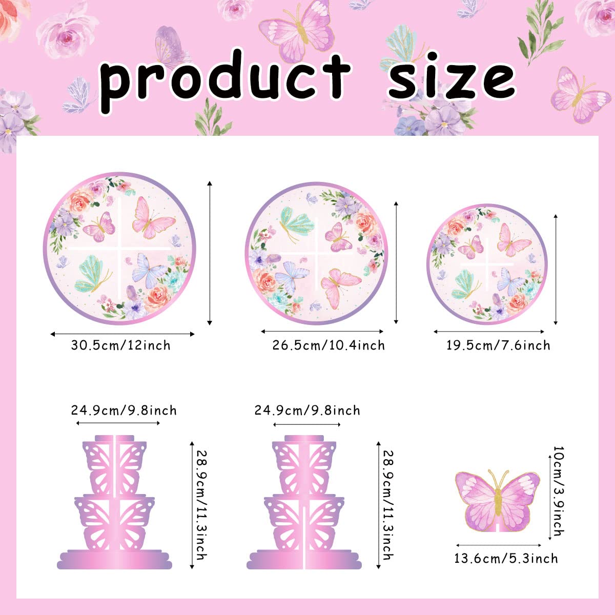 3-stöckiger Cupcake-Ständer Mit Schmetterlingsmotiv - Bezaubernd Für Jede Feier