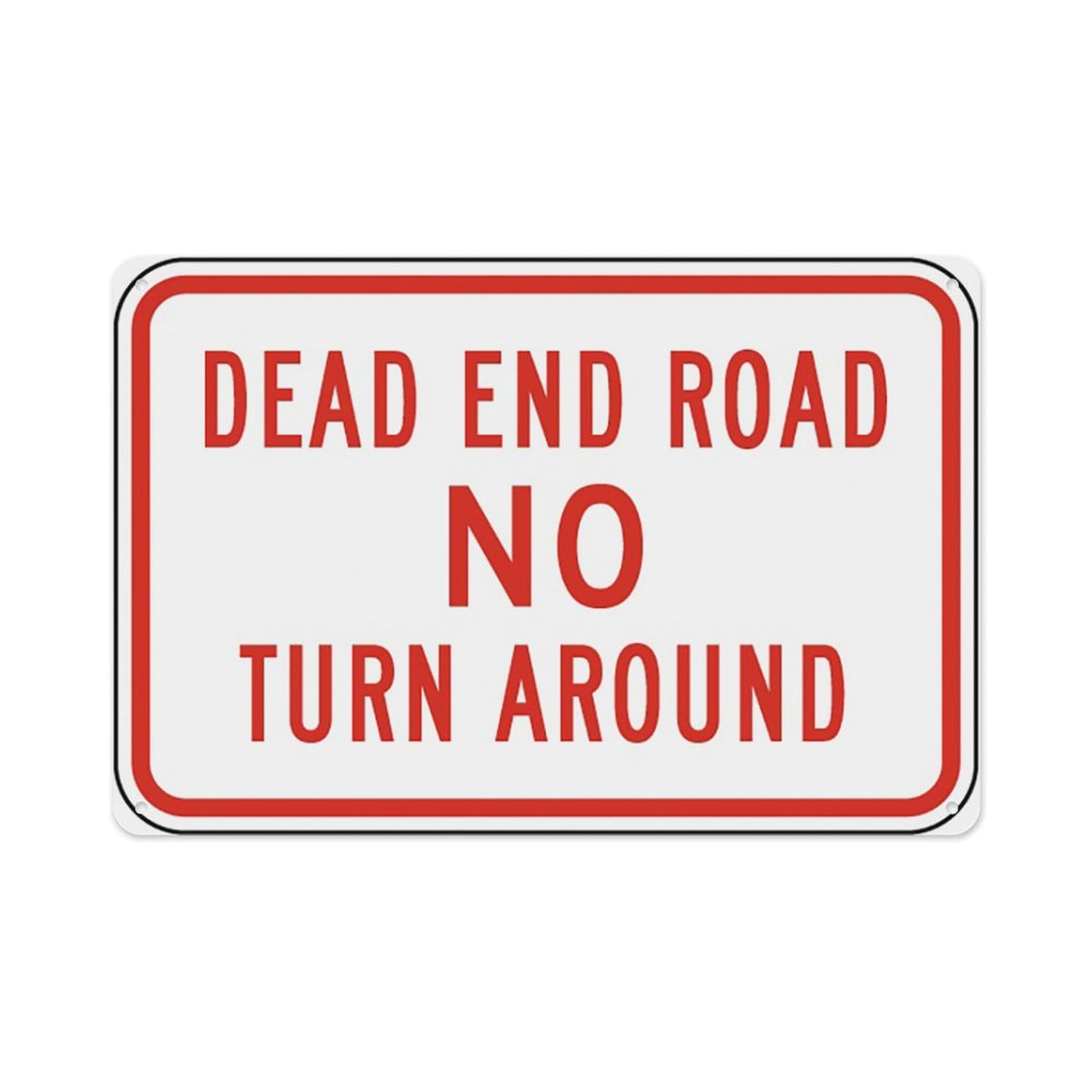 Peiyeety A08 Dead End Road Sign Aluminum Tin Warning Signs For Home Outdoor Garden 12X16 Inches