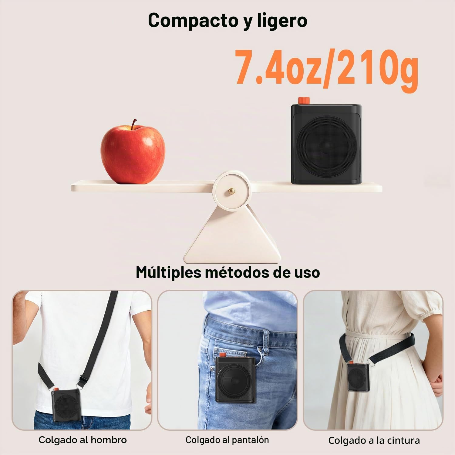 yAyusi Amplificador de Voz para Profesores con Micrófono Solapa Magnético, Mini Micrófono Portátil Manos Libres y Altavoz con Cordón, Micrófonos Recargables Profesores para Aulas/Reuniones/Discursos