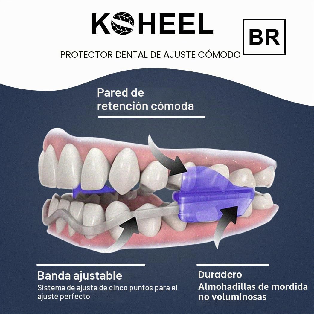 KOHEEL Férula de Descarga Ajustable sin Hervir para Bruxismo y Rechinar de Dientes, Férula Nocturna Cómoda para Alivio del Bruxismo, TMJ y Mejora del Sueño (Paquete de 2 Unidades)
