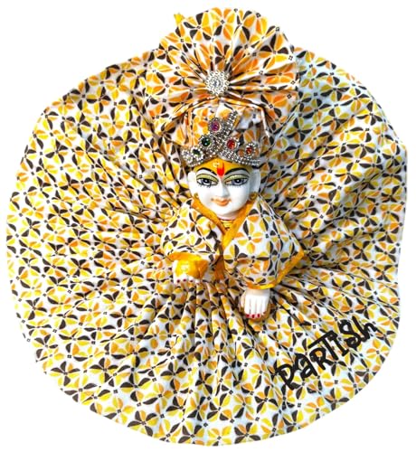 Image of Partish Laddu Gopal Cotton Poshak with Pagdi for Summers, Pack of 4 (Size 4) l Ladoo Gopal Dress l Bal Gopal l Kanha Ji Thakur Ji Dress