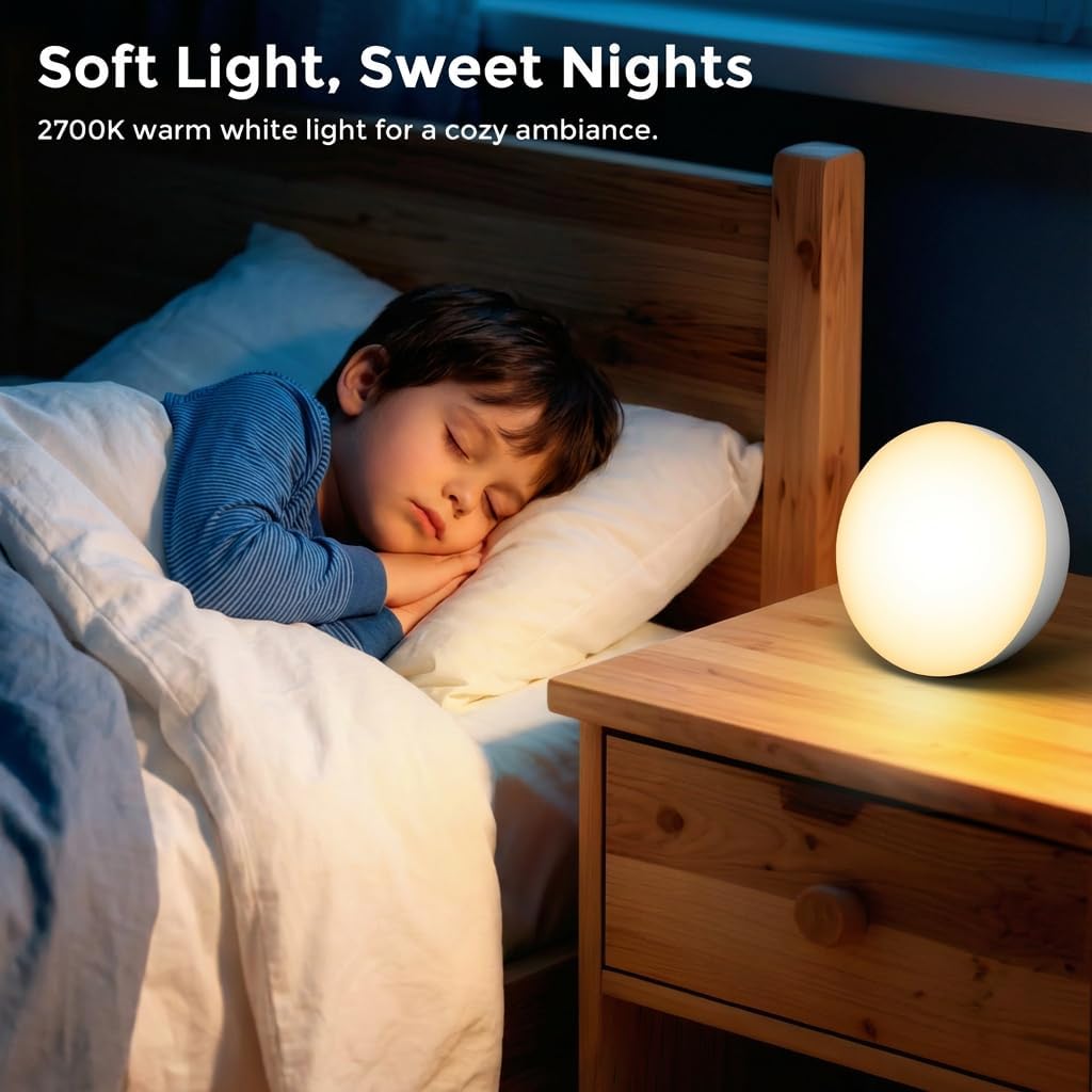 SEENSINY Gravity Sensor Cordless Table Lamp - 2700K Warm Light Rechargeable 2200mAh Battery Operated, Portable Mini Night Light for Nursery/Camping,No Button Tilt to Light, Bedroom/Outdoor/Gift