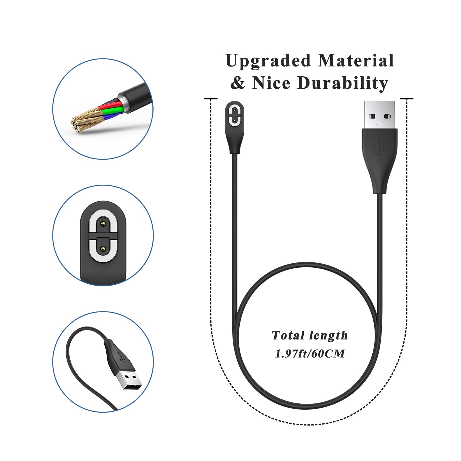 Amazon.co.jp: Shokz骨伝導イヤホン用 USB 充電ケーブル 60cm,1個USB