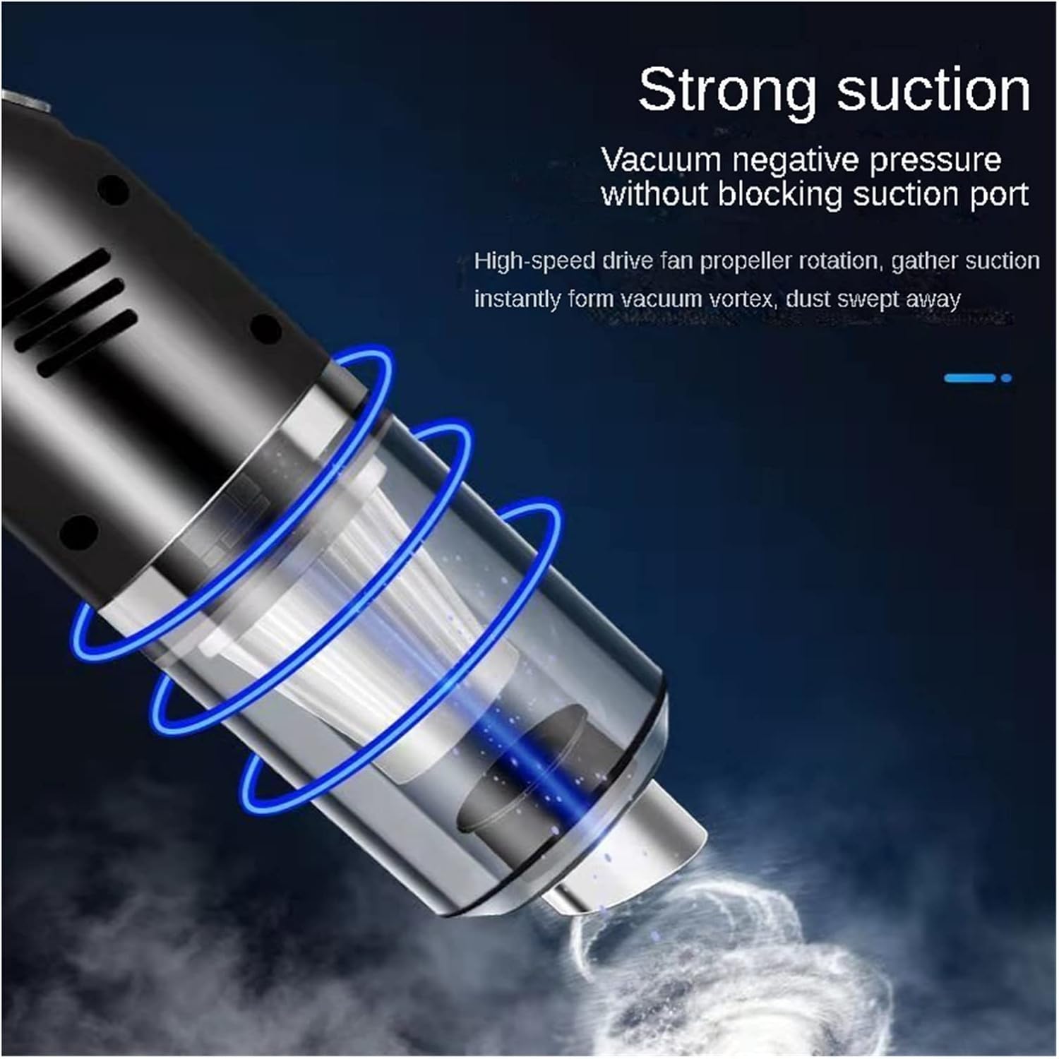 Car Vacuum Cleaner Car Wireless Charging Car Household Hand-held Small Car High Power Suction Strong Mini (Color : White)