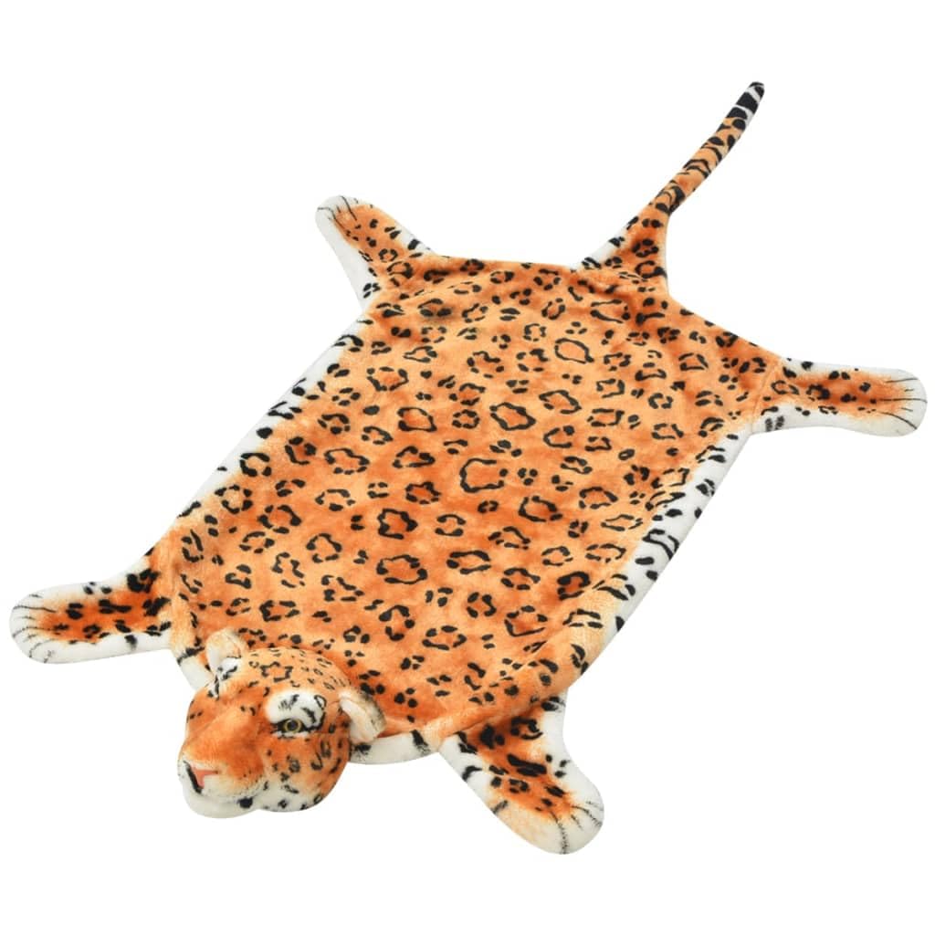 Tapis en peluche léopard marron facile d'entretien pour