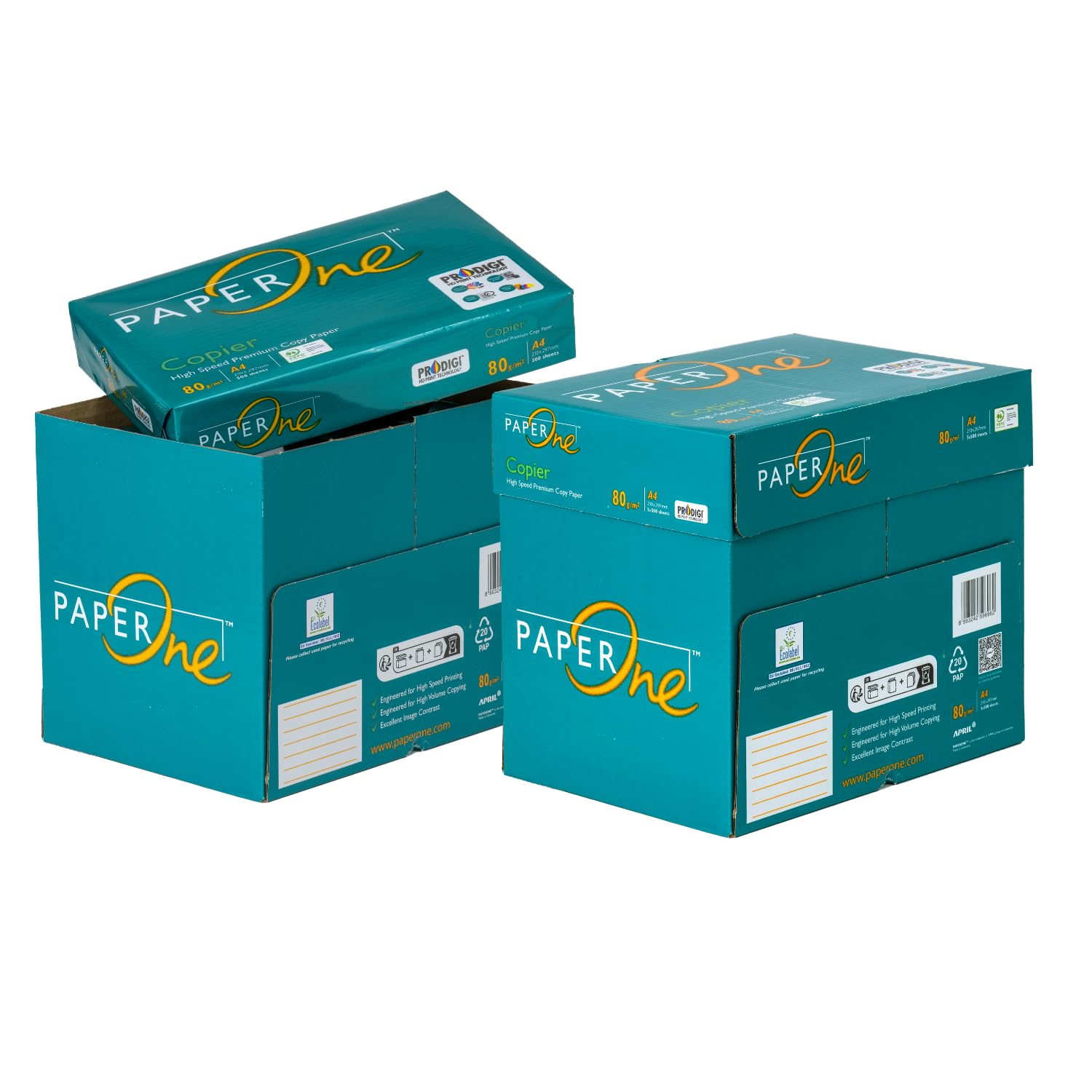 Drucker-/Kopierpapier, Geeignet für alle Drucker und Kopierer Inkjetdrucker DIN A4, 80 g/m², 5000 Blatt 10 Packungen mit 500, Hoch Weiß,Weißegrad von 158 CIE