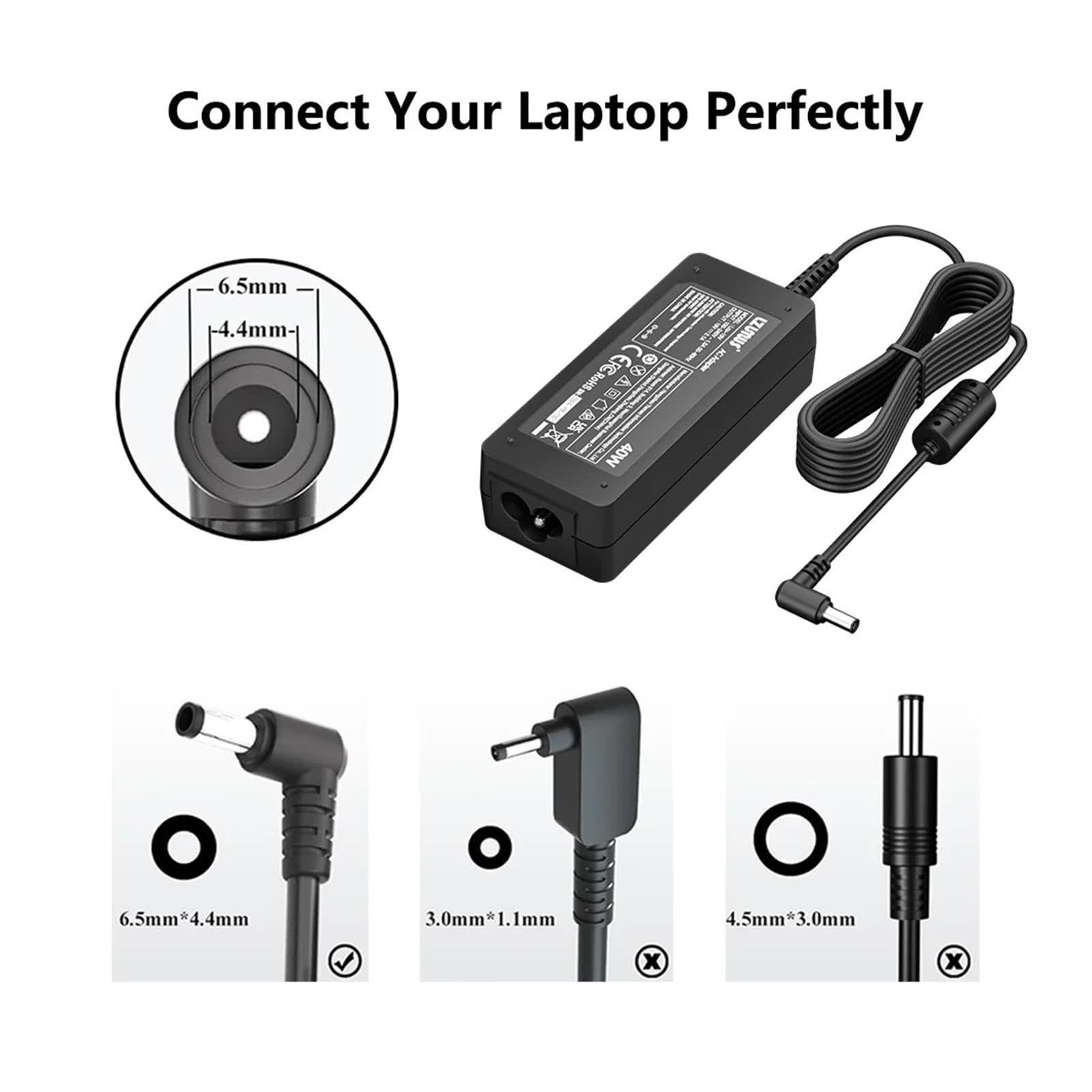 Adaptador,Compatible con LG 19V 2.1A 6.5 * 4.4MM Compatible para