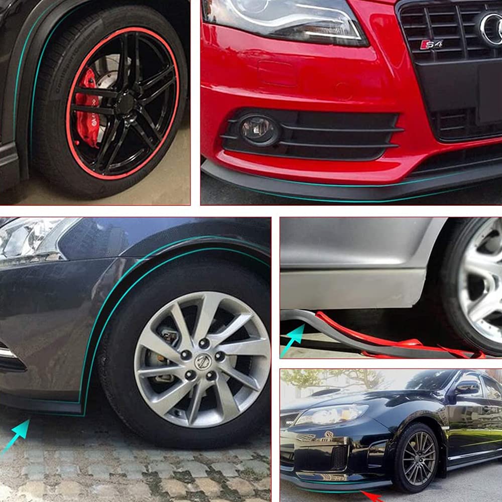 Spoiler Anteriore Universale Rubber Bumper Lip Gomma Paraurti Autoadesivo 2.5M