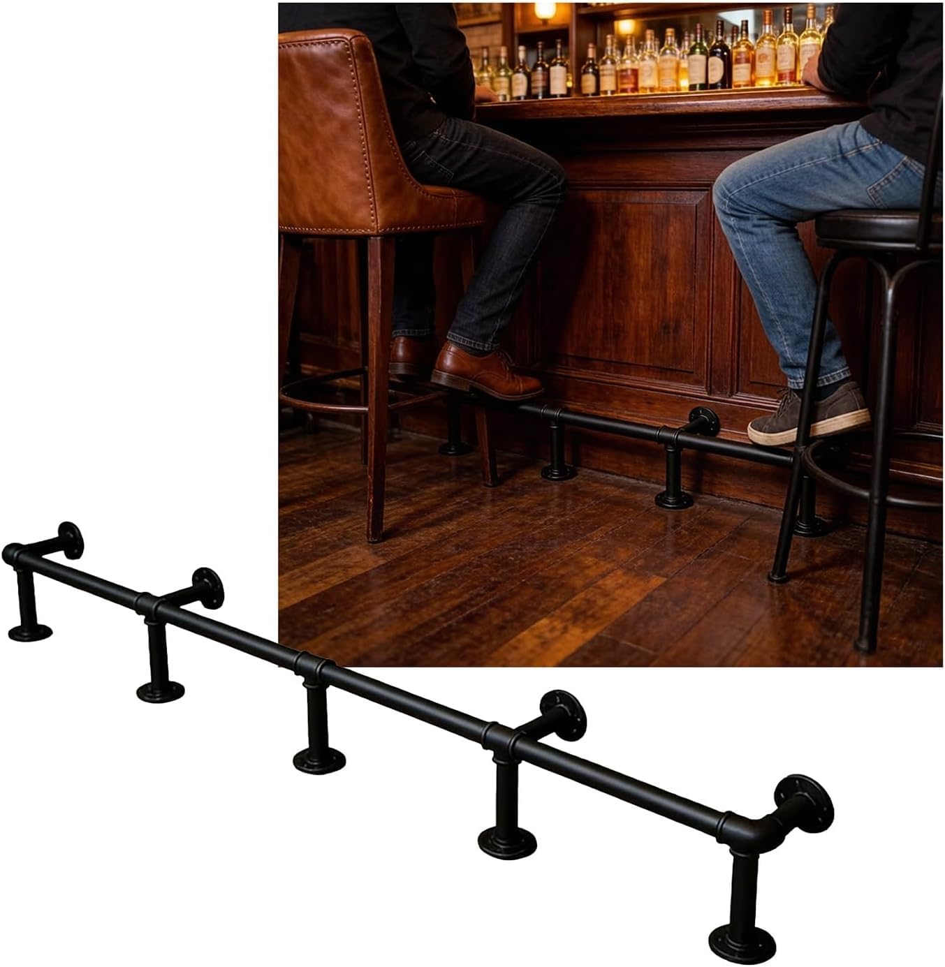 HGOuhK Bar Foot Rail Kit Bar Foot Rail Kit, 3.28~13.12ft Railings Wall Mounted for Restaurant Kitchen Cafe Counter(Gold,4.0M/13.12FT)