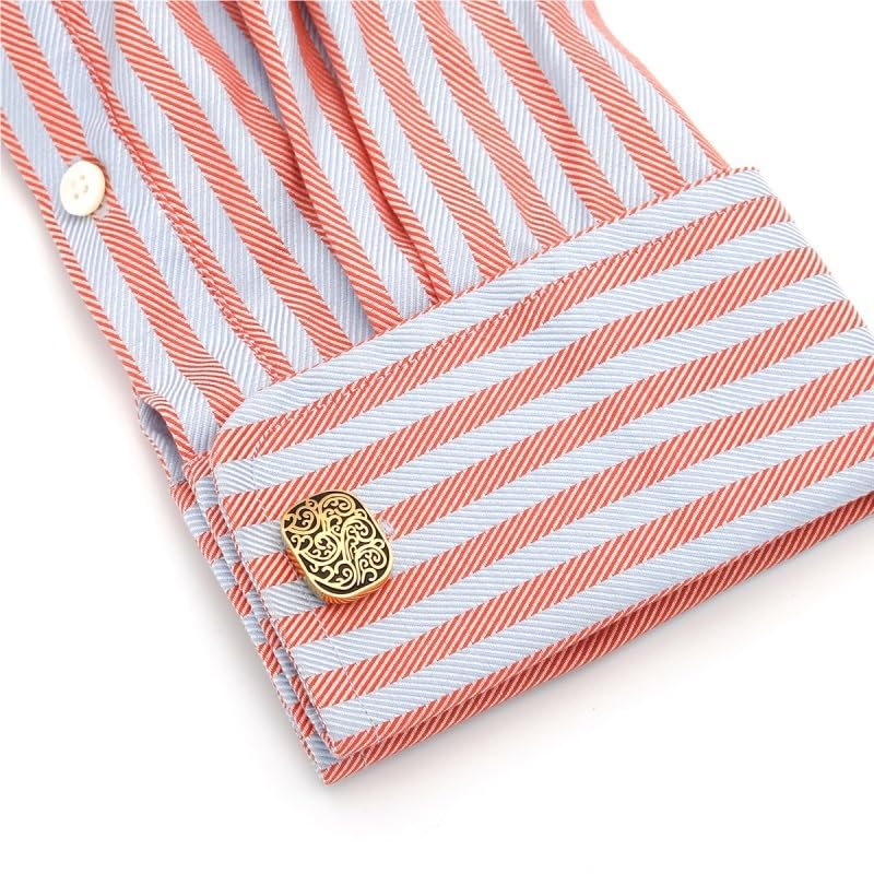 Gemelli da Camicia Quadrati retrò in Rame, Semplici Gemelli Francesi per Feste di Matrimonio E Anniversario(Grigio-2Cm)