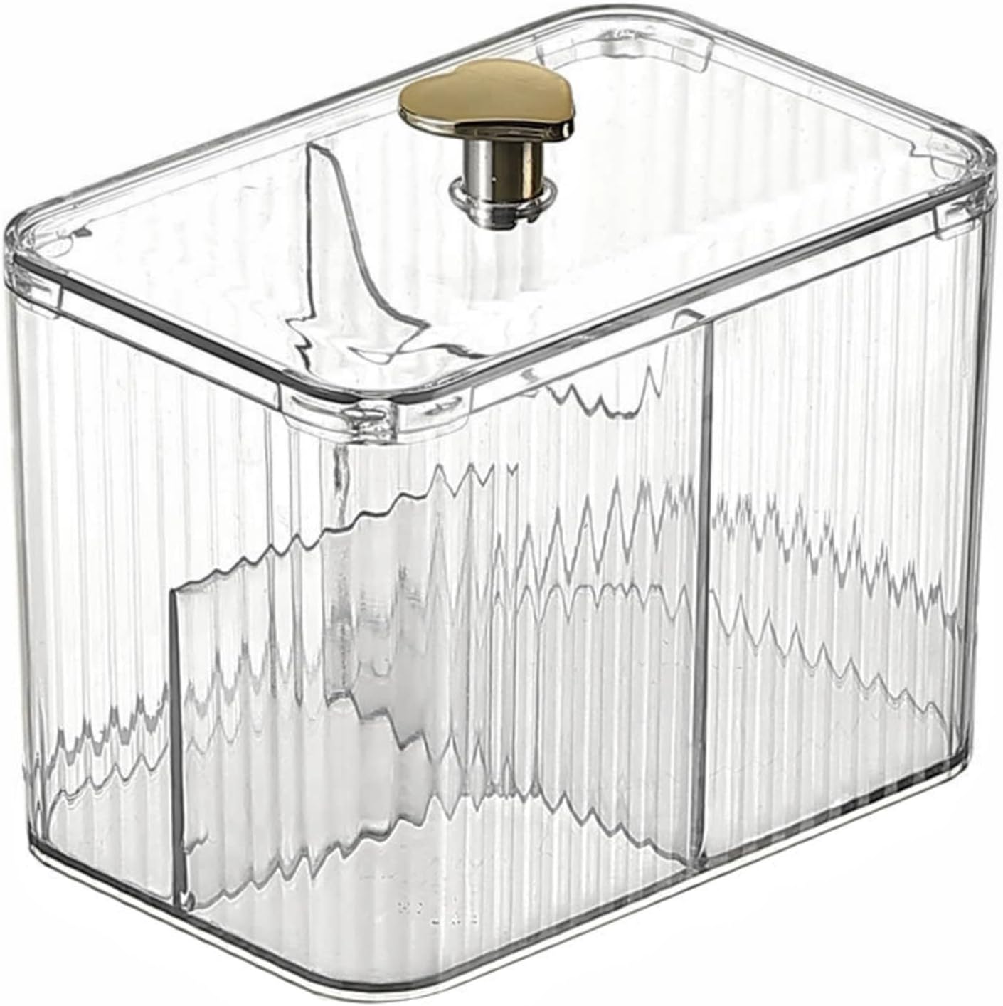 Cotton Swab Holder Cotton Pad Holder with 3 Compartments Green Bathroom Vanity Storage Organizer