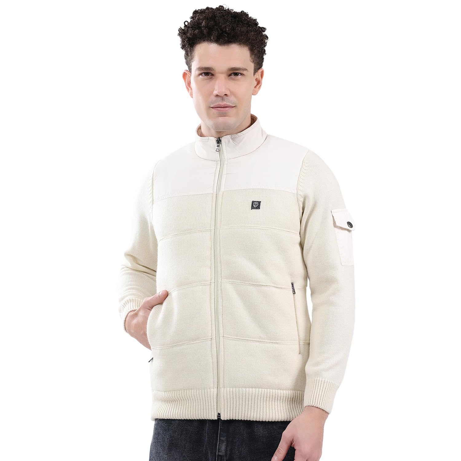 monte carlo Men's Regular Fit Jacket | Self Design Pattern | Zipper Closure with Full Sleeve Mock Neck Winter Jacket for Men's-picture-55