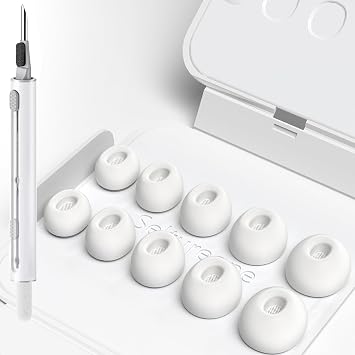 5 Pairs for AirPods Pro 3 Ear Tips Replacement with Cleaning Kit and Storage Box, 5 Sizes Soft Silicone Ear Tips for AirPods Pro 3rd Generation 2025 Accessories XXS/XS/S/M/L