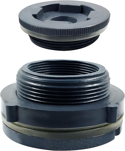 1 unidad NPT2 de PVC con enchufe, conector de tanque de agua de plástico de 2 pulgadas, accesorios de tubería roscados a granel para barriles de