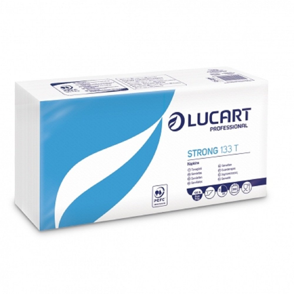LUCART - Tovaglioli 1 Velo Strong 133T Goffrata, 12 confezioni da 200 articoli