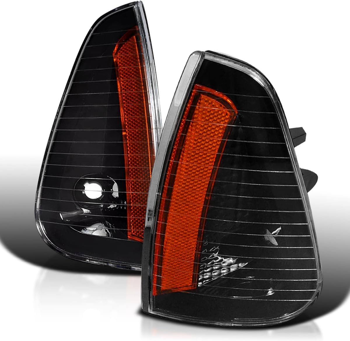 SPEC-D TUNINGBlack Housing Clear Lens Corner Lights Compatible with 2006-2010 Dodge Charger L+R Pair Assembly