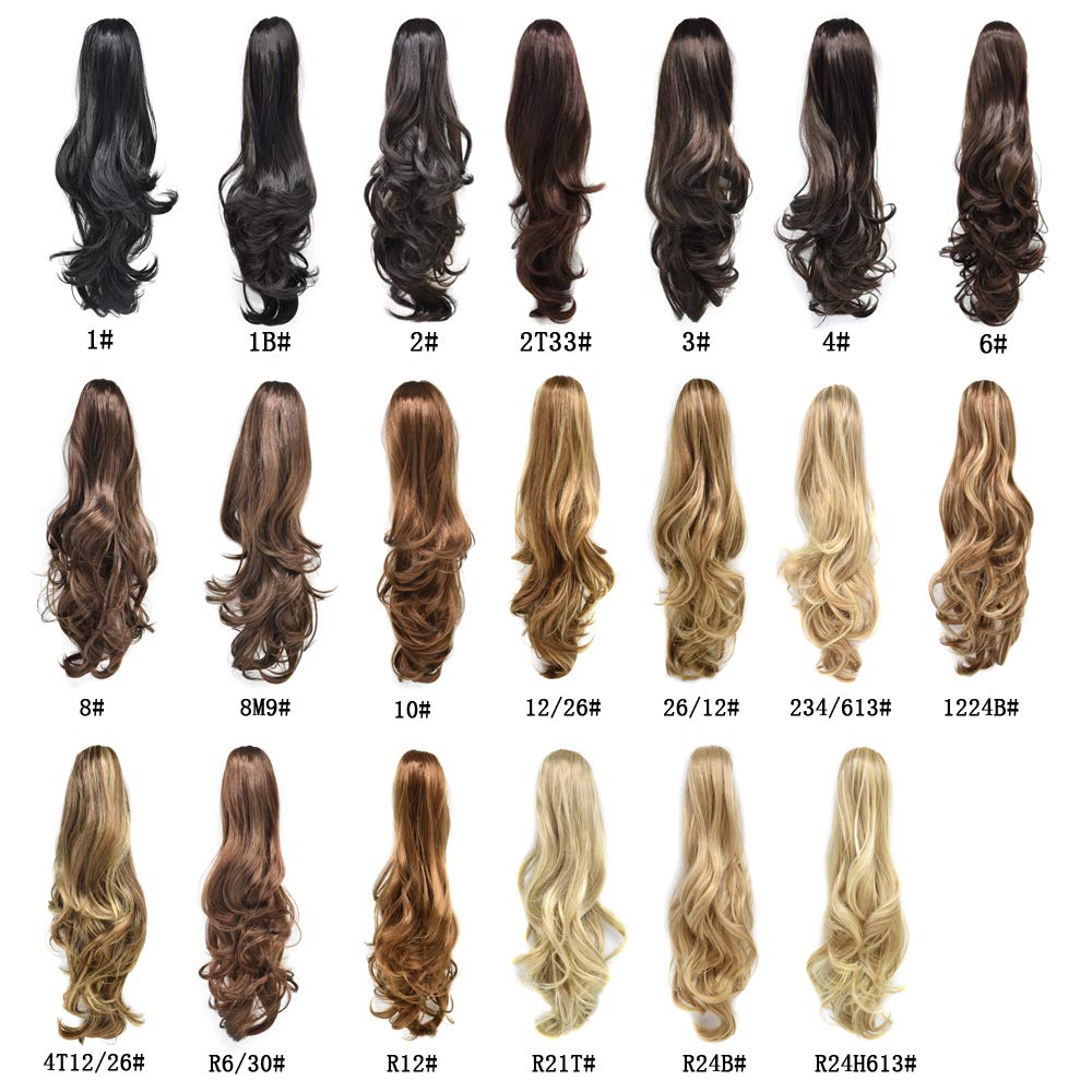 Lyrical Hair 22“ Claw Drawstring Ponytail Synthetic Hairpieces Pony Tail Extension 175g Claw Jaw Clip (8M9)