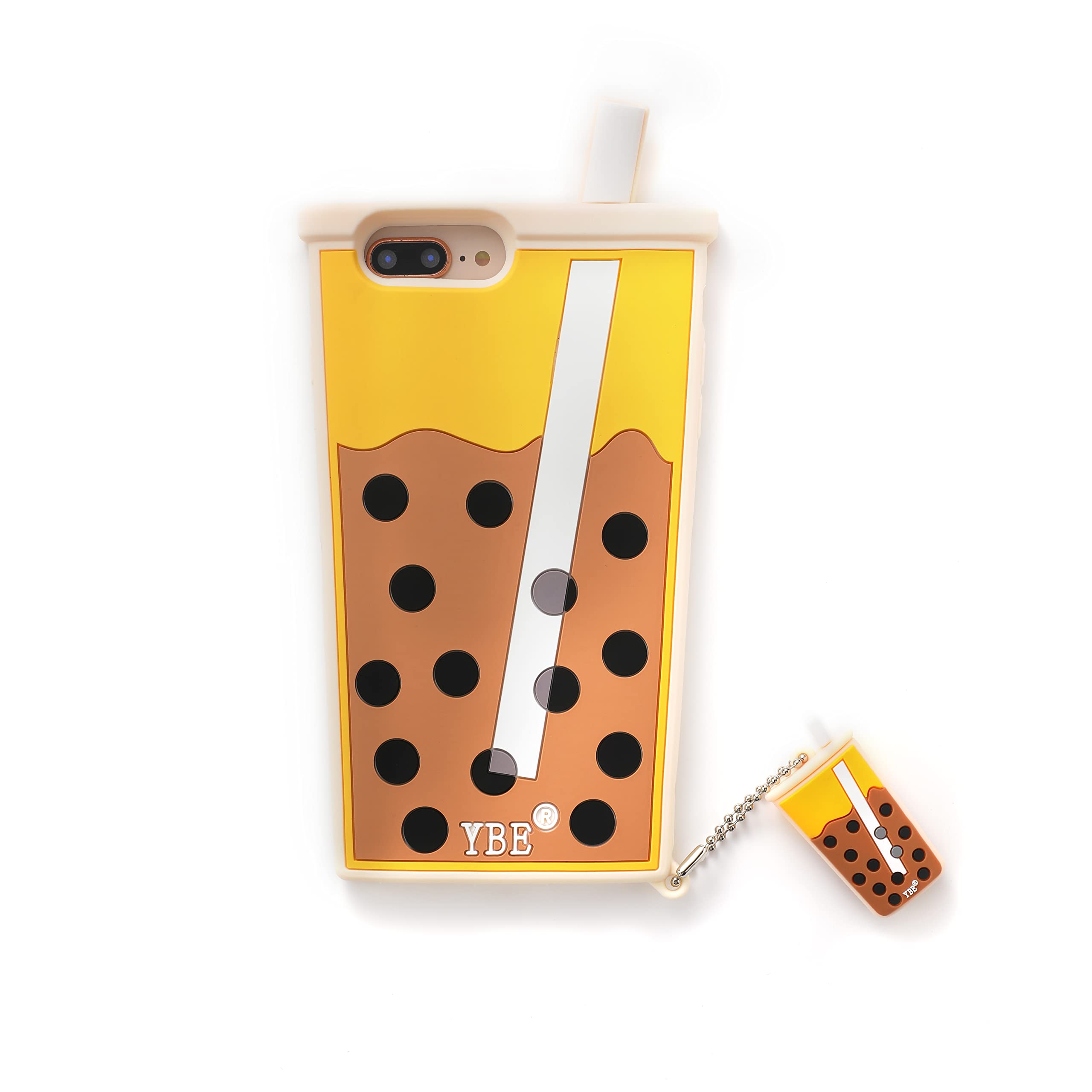 wifantien 3D Bubble Tea Case for iPhone 7Plus/8Plus/6s Plus/6 Plus 5.5", 3D Cartoon Cute Kawaii Lovely Bubble Boba Tea Kids Teens Girls Women Soft Silicone Case for iPhone 8Plus/7Plus Boba Tea