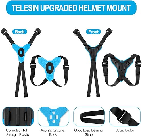 Miniatura 2 de TELESIN Soporte para casco de barbilla, accesorio de abrazadera para motocicleta Dirt Bike Clip Accesorios para GoPro Max Hero 12 11 10 9 8 7 6 5