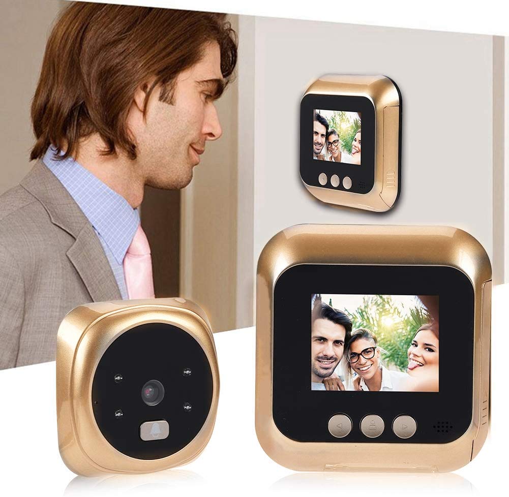 Digitaler Türspion, Video Türsprechanlage, 2,4-Zoll-HD-LED-Bildschirm, 135 Grad Weitwinkel, Nachtsicht, Fotoshooting, für Haus/Büro/Wohnung/Hotel