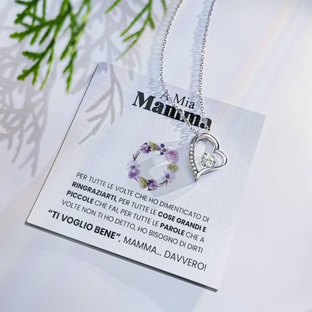 Luna Jewel Idea Regalo Mamma Collana Oro o Argento, con Cofanetto LED e Messaggio, Ciondolo Donna, Gioielli, per lei, Idee Compleanno, Madre, Festa della Mamma
