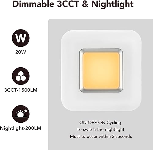 Miniatura 4 de OREiN Extractor de baño con luz, 110 CFM 2.0 Sones, ventilador de baño de 27 W con luz para el hogar, luz LED de 1500 lm, 3000 K4000 K5000 K