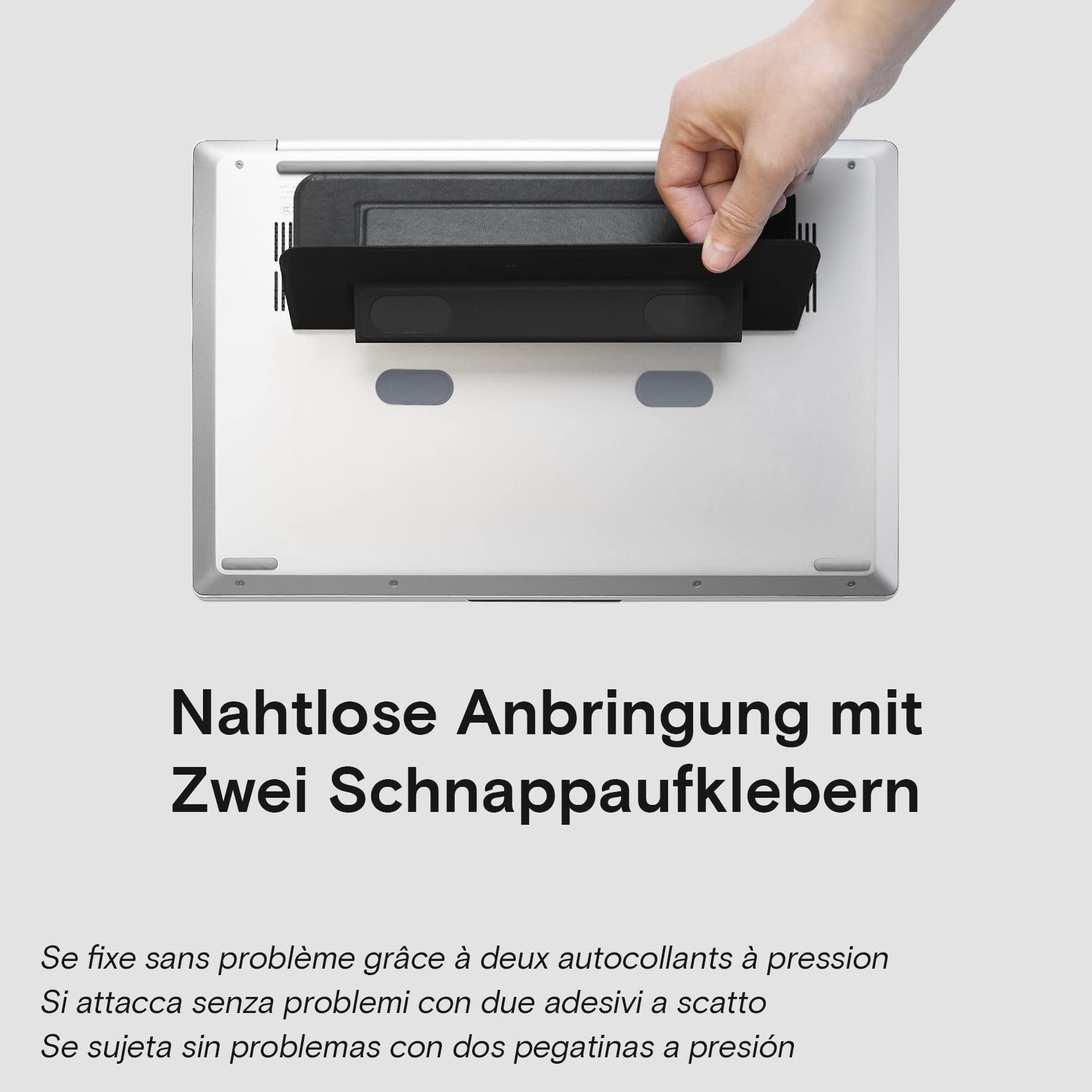 MOFT Invisible Airflow Supporto per laptop con design aperto per dissipazione del calore, doppio angolo regolabile, riutilizzabile e senza residui, compatibile con laptop fino a 16 pollici (nero)
