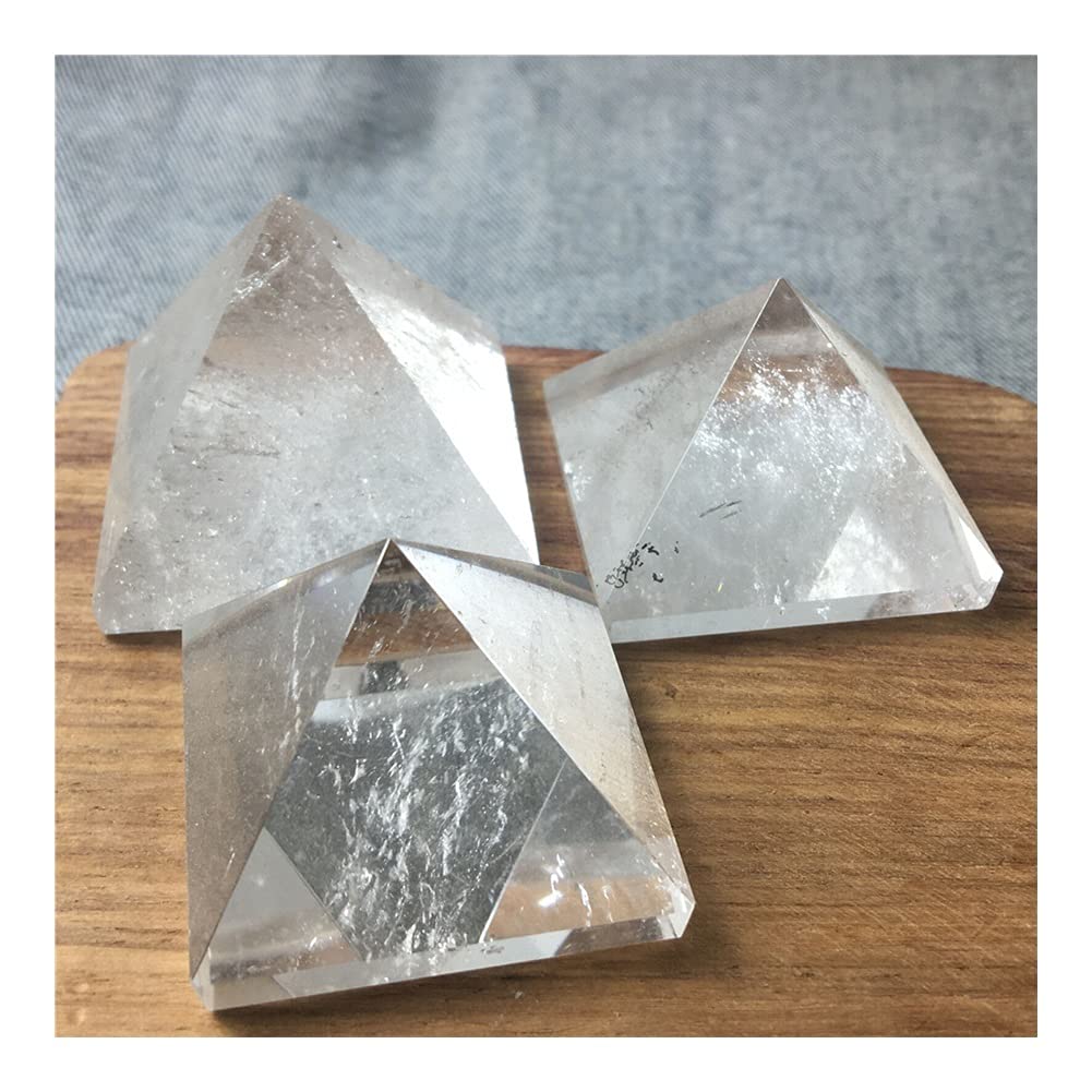 Regalo Pirámide de cristal de cuarzo transparente natural Reiki transparente Pirámide de cristal blanco natural Pulido de piedra en bruto for piedras preciosas y cristal ZFUGEDRLI (Size : 6-6.5cm)