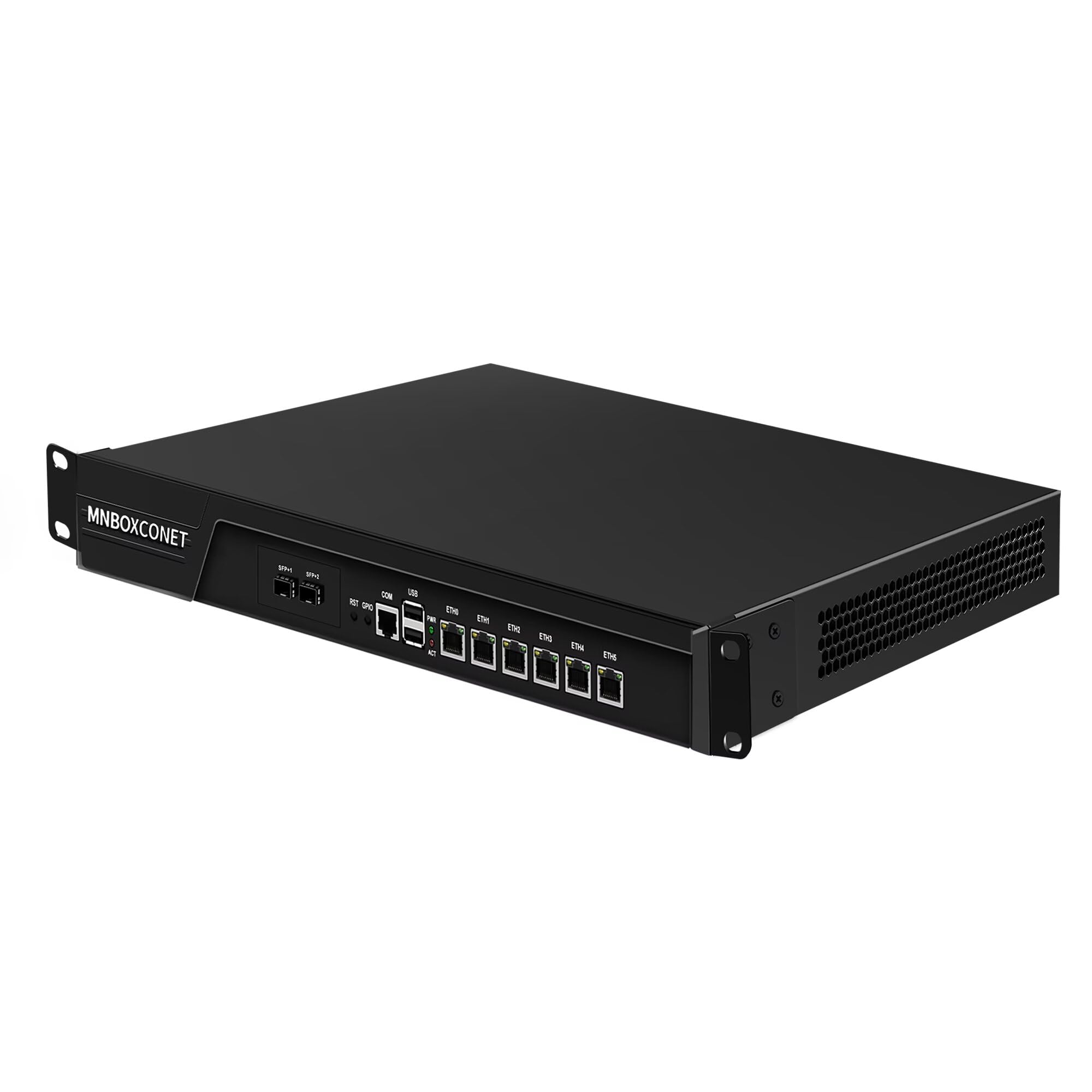 1U Cabinet Core i7 3520M Firewall Appliance 989 Network Security Industrial Control Server, 2 x 10Gigabit SFP+, DDR3 8GB RAM 128GB SSD, 6 x 2.5GbE I226v LAN, RJ45 Console OPNsense