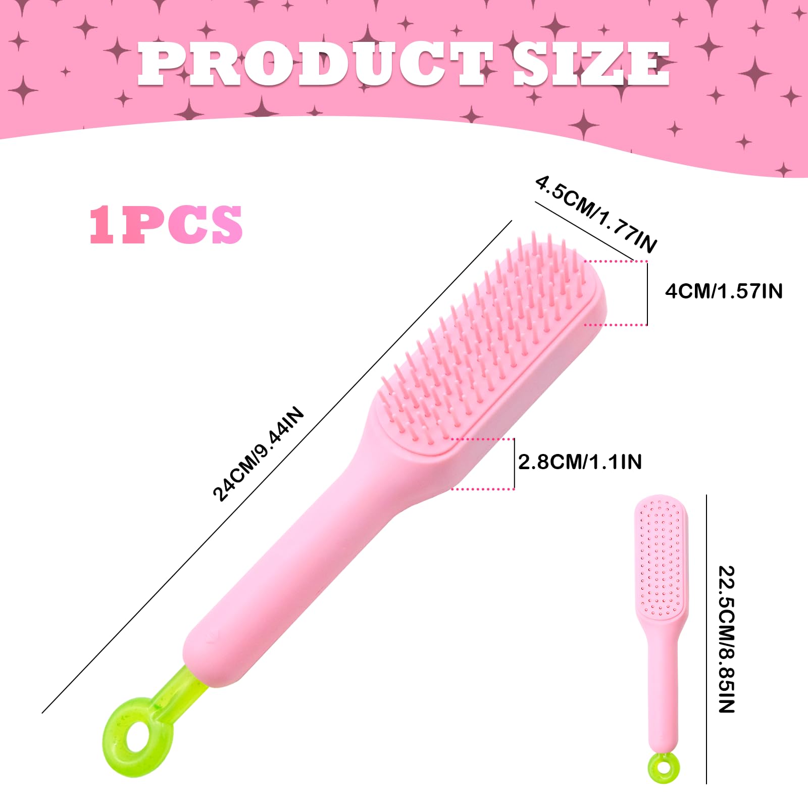 Pink Detangling Hair Brush with Soft Silicone Bristles, Reduce Breakage & Frizz for Women with Long Thick, Curly or Wavy Hair - Image 2