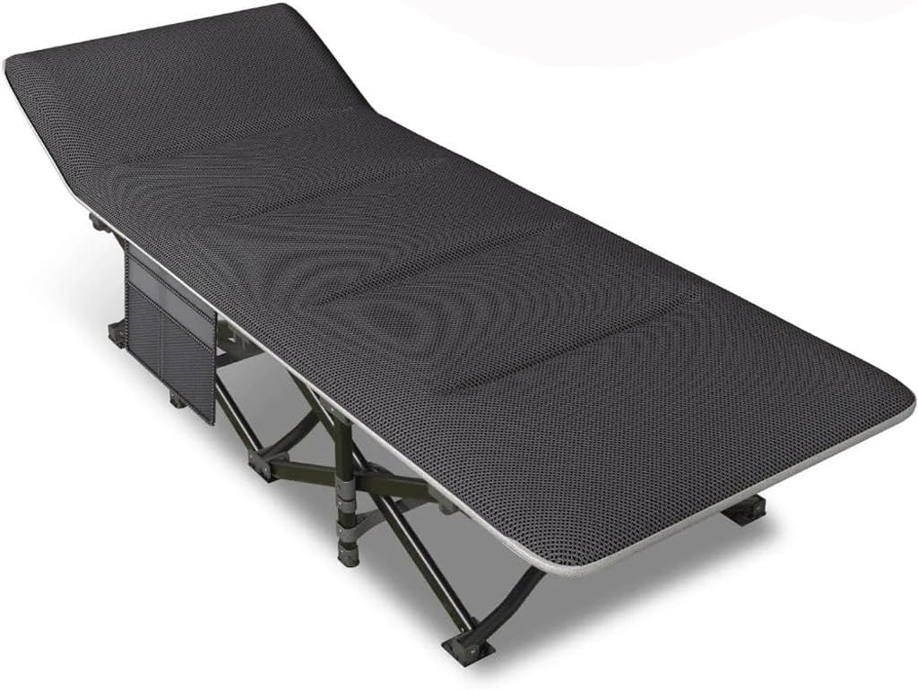 Folding Bed with Comfortable Cushion Tent Portable Sleeping Bed with Carry Bag for Camp Office Use Outdoor Cot