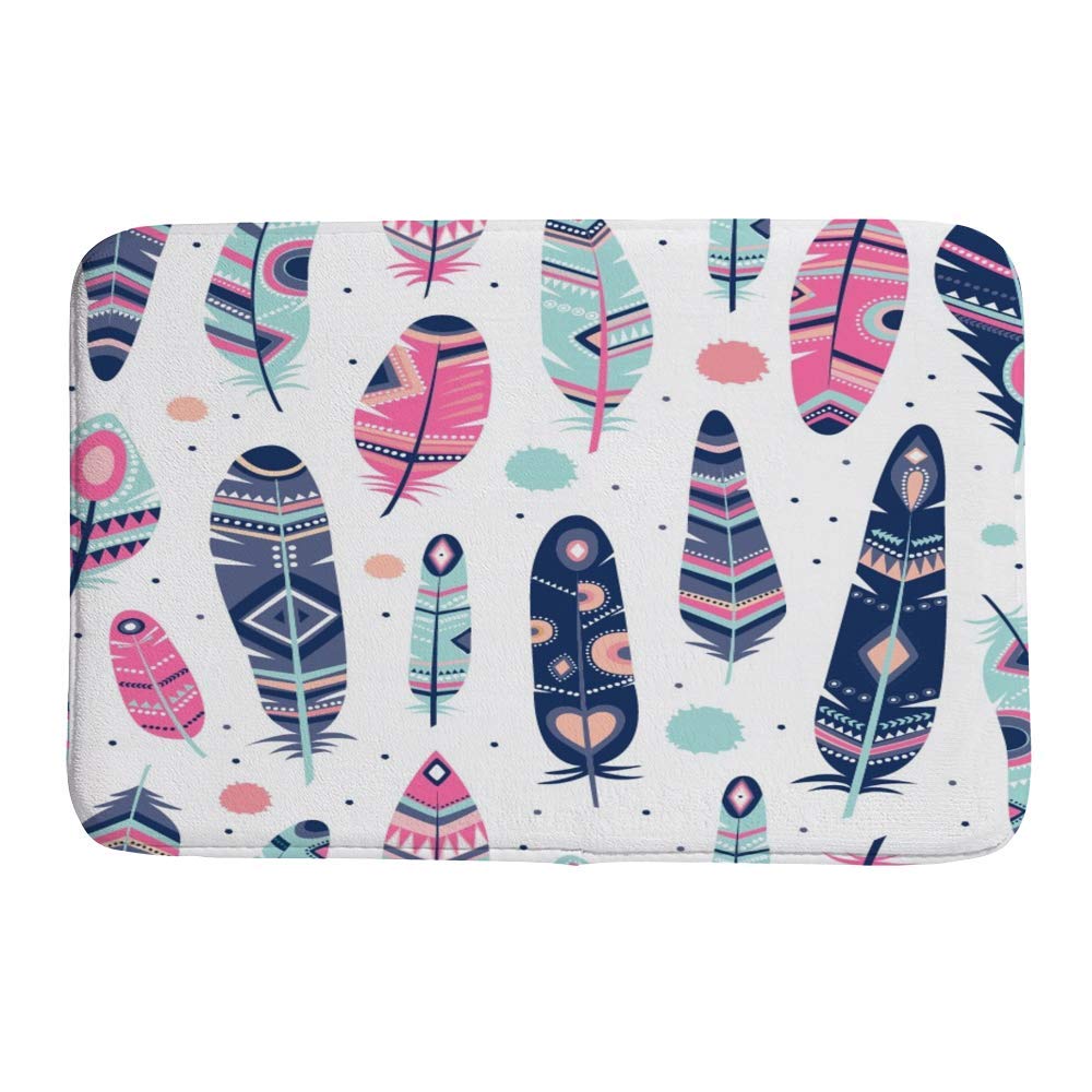Tapis de douche ornemental plumes pour une salle de bain moderne et chaleureuse