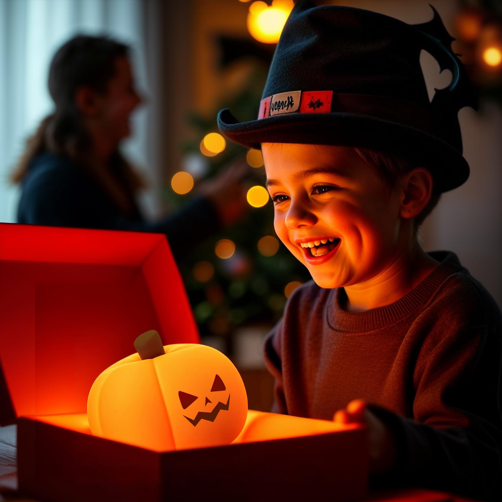 YISSVIC Halloween Decorazioni Luce Notturna Bambino Zucca Halloween Silicone Ricaricabile Tipo C con Timer Regalo Bambino