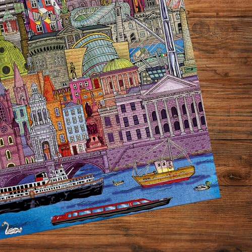 Gibsons Dublin Cityscape Rompecabezas de 500 piezas para adultos y adolescentes – Lugares emblemáticos coloridos de Irlanda – Piezas gruesas premium sustentables para fans de viajes miniatura 3