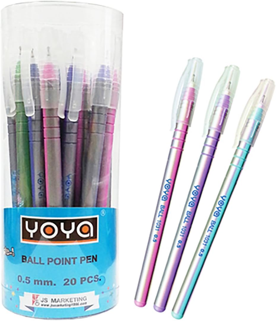 YOYA Professional Ballpoint Pen 0.5 mm, Set of 20, Blue