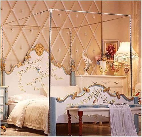 GTHTUHFD Four Corner Bed Mosquito Netting Bracket, Stainless Steel Canopy Poles Bed Canopy E, Mosquito Net Bracket, Bed Curtain Canopy Netting Bed E Post For Metal Bed Wood B