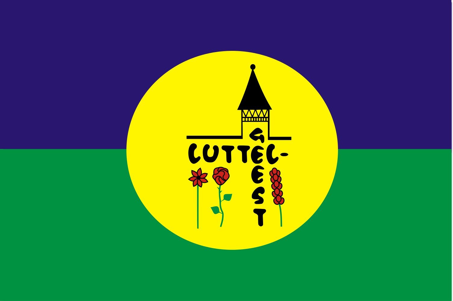 Drapeau Large Luttelgeest vlag | Pavillon horizontal extérieur pour mât de mairie