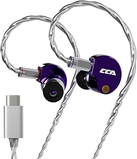 CCA Phoenix in-Ear Monitor Headphones – Dual-Magnet Dynamic Driver IEM with HiFi Clear Sound & Deep Bass, Full-Metal Professional Gaming Earbuds for Musicians, Singers, and Audiophiles(USB C Plug)