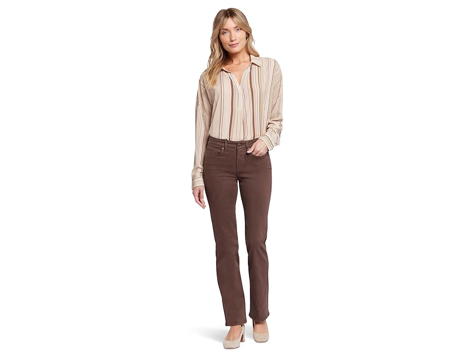 NYDJ Petite Marilyn Straight in Coffee Bean (Coffee Bean) Women's Jeans INTERNATIONAL SHIPPING