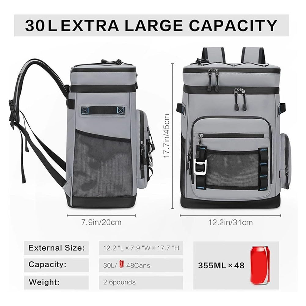Per grande zaino termico da 30 l, borsa per ghiaccio da campeggio