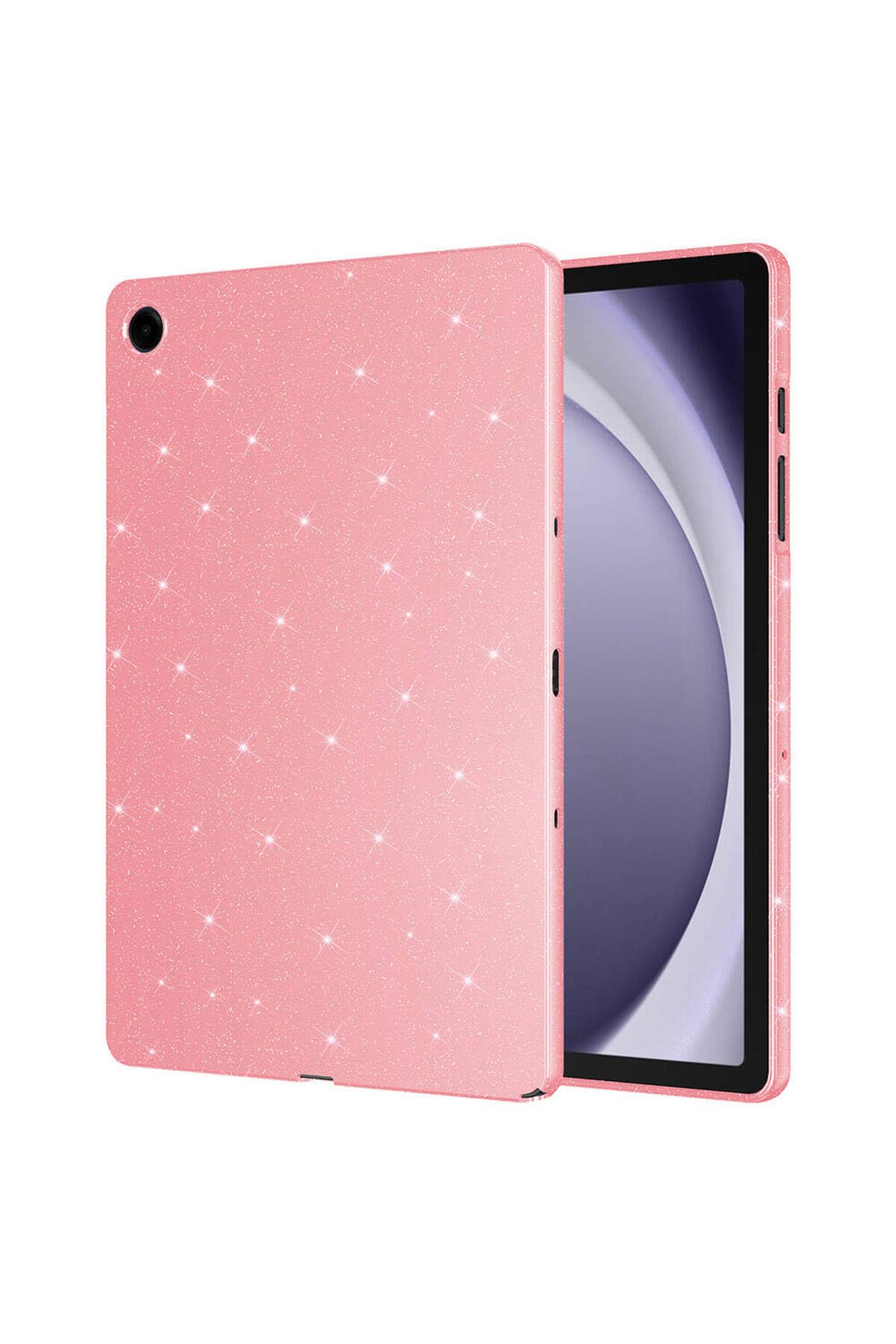 CONSTRAIN - Samsung Galaxy Tab A9 Plus ile Uyumlu Tablet Kılıf Renkli Simli Işıltılı Silikon Kapak - Pembe 1