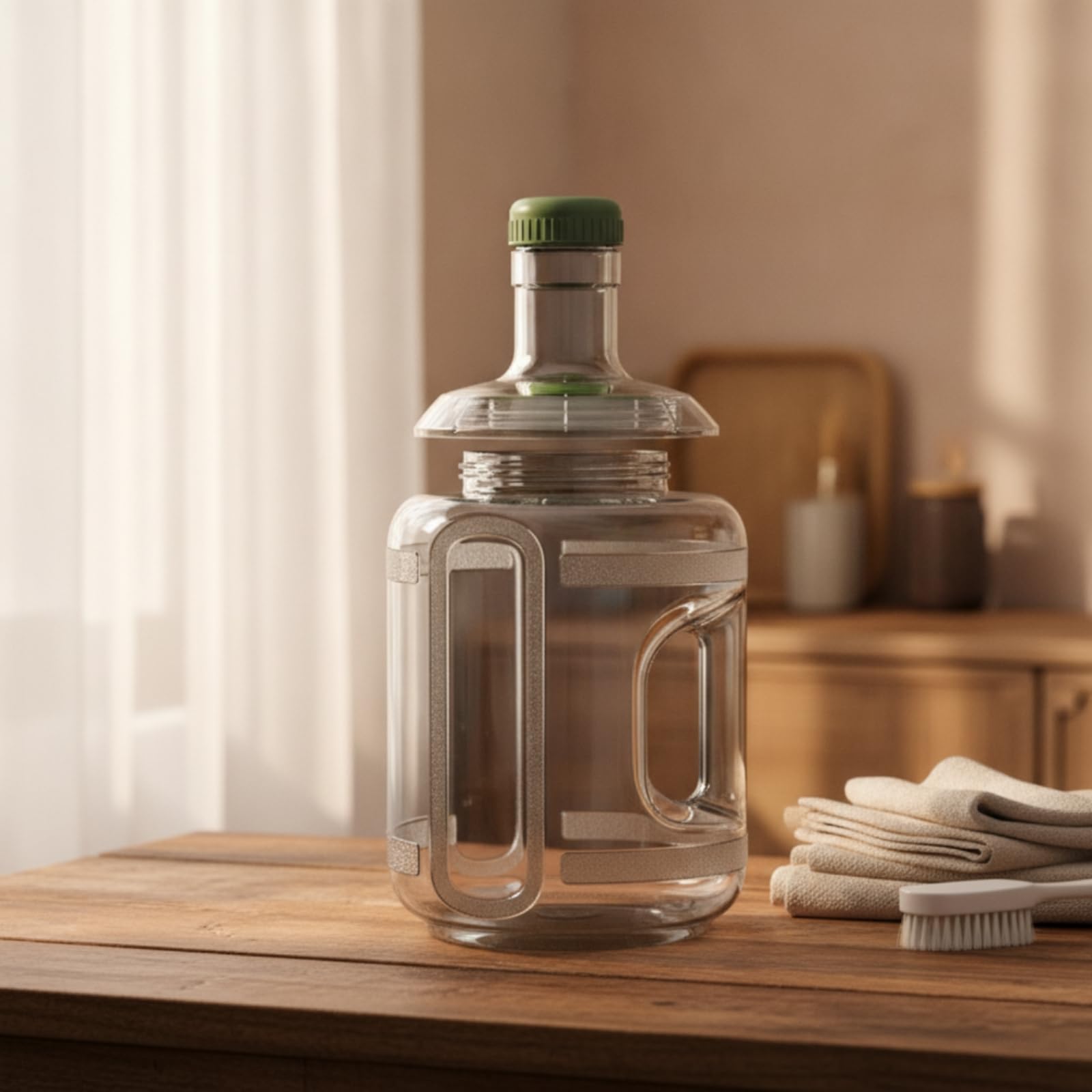Tanica Trasparente Secchio Antischizzo Serbatoio d’acqua per Macchina Del Caffè, Grigio Nebbia, 7.5L