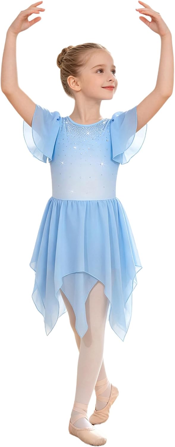 Loyan Kids Skating Dress Daily Dance Practice Dance Wear
