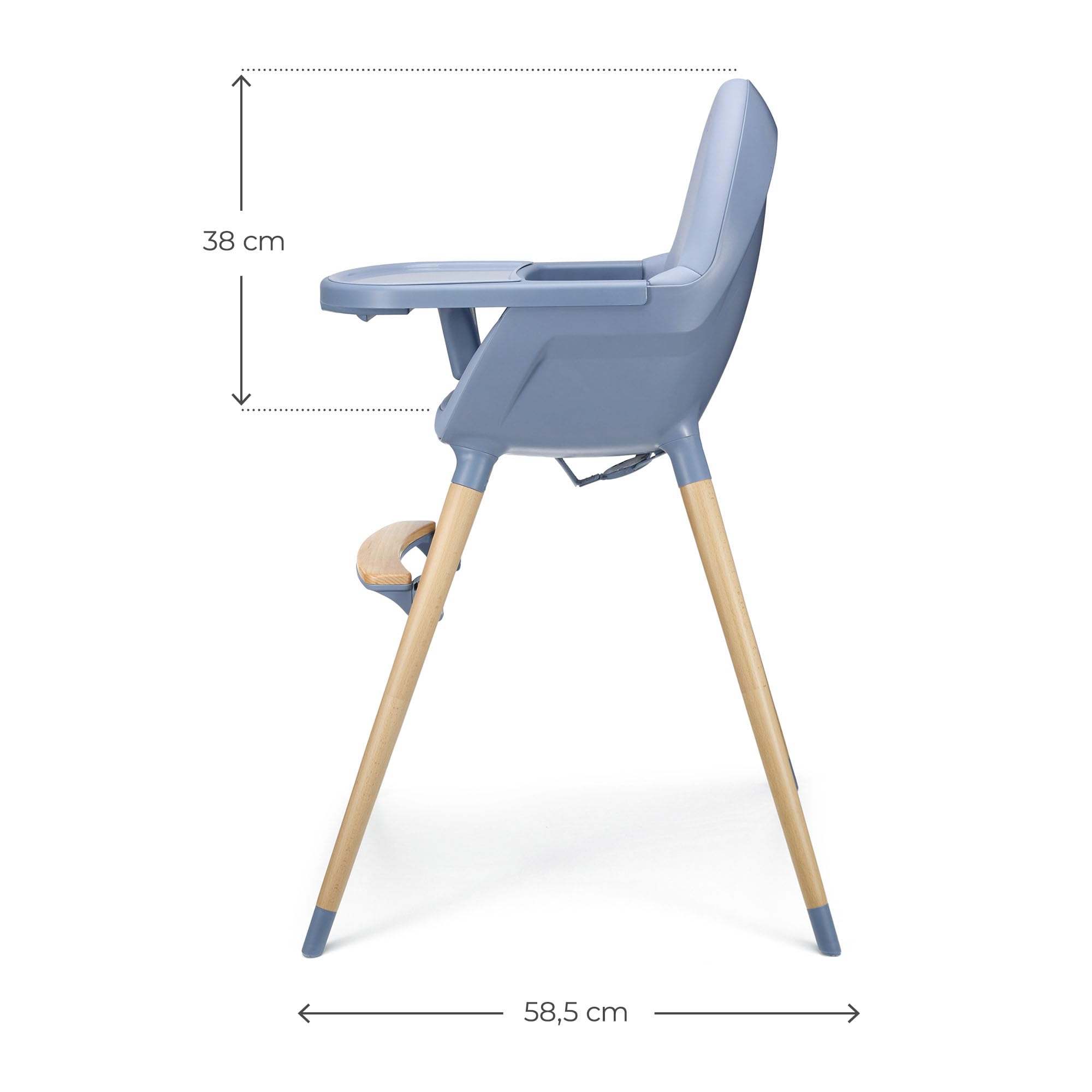 Kinderkraft FINI 2 Chaise Haute Bébé, 2 en 1, Fauteuil Enfant, Chaise Enfant, Puericulture Bébé, Évolutive, Réglable, Avec Plateau, Solide, Design Universel, Facilement lavable, 20kg, Nordic Breeze