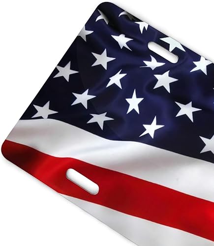 Miniatura 3 de Placa de matrícula de aluminio con bandera patriótica de Estados Unidos, divertida placa de metal para automóvil de 6 x 12 pulgadas, cubierta de
