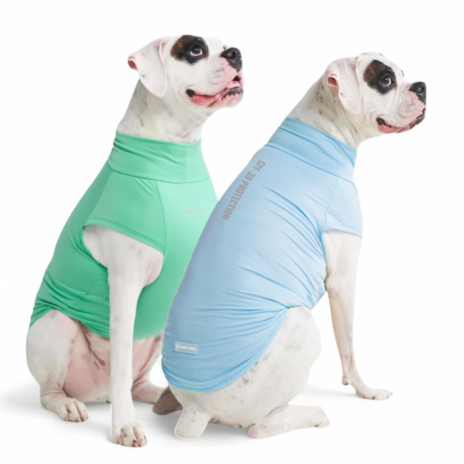 Spark Paws Sunblock Dog T-Shirt, SPF30 Protection, Lightweight Breathable Quick Dry for Dogs with Sensitive Skin - Blue & Mint (Set of 2) - 3XL