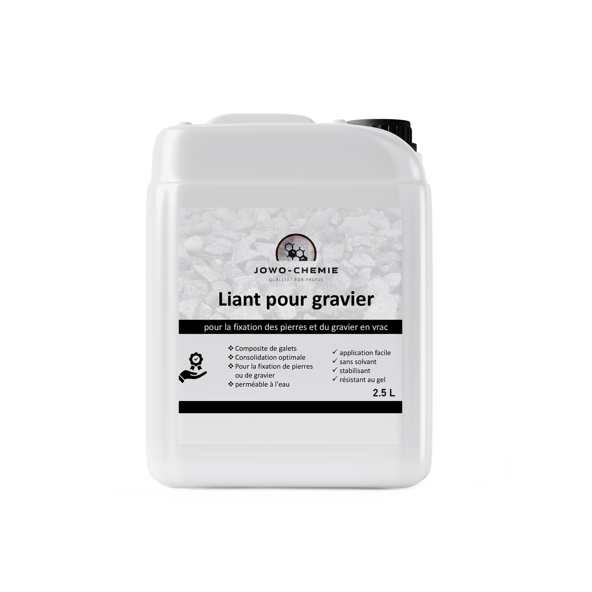 Liant pour gravier extérieur 2,5L – Stabilisateur de gravier & colle cailloux pour allées, terrasses et jardins | Fixateur drainant anti-déplacement pour gravier, pierre et galet décoratif.